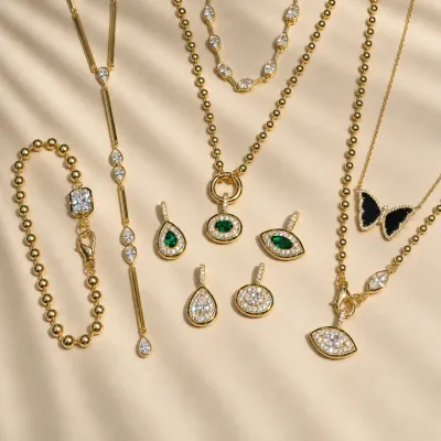 Kamaria Ball Chain with Marquise CZ Clasp