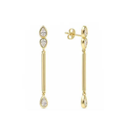 Kamaria Modern Bar and Pear Drop Earrings