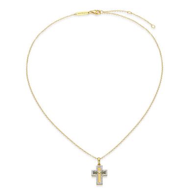 Sunray Cross Necklace with Lab-Grown Diamonds, Gold
