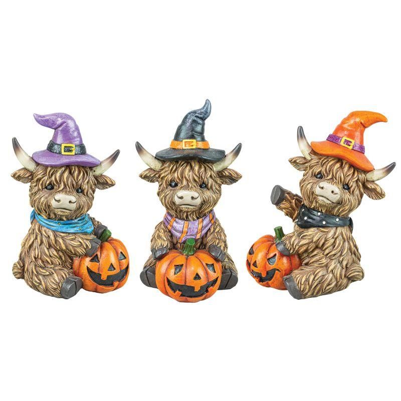 Highland Cow Witch Witches Tabletop Resin Hannas Handiworks Halloween
