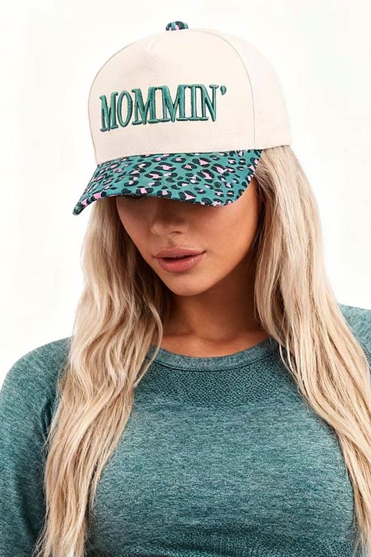 Mommin' Turquoise Leopard Hat
