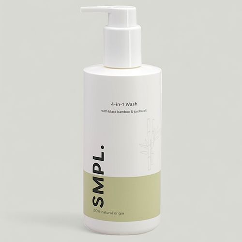 SMPL 4-in-1 Wash tube van suikerriet - Natuurlijke shampoo en douchegel zonder parfum voor de gevoelige huid.