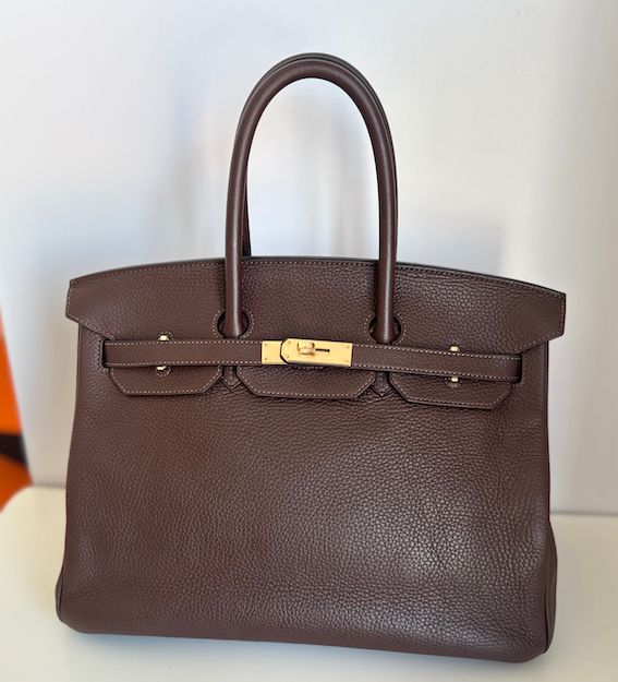 Hermes Birkin 35,  Havanne Togo Leather with Gold Hardware, T 2015 Stamp, Preowned in Dust Bag KJRB088