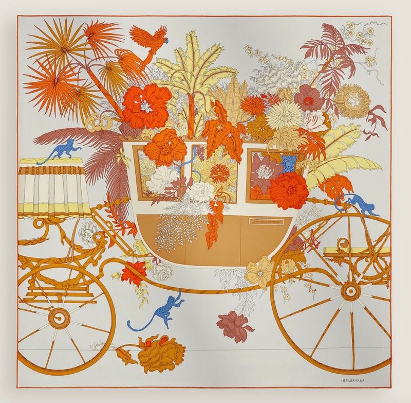 Hermes Silk Scarf, 90x90, New in Box MA001