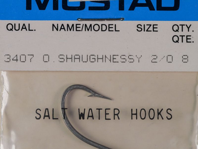 Vintage Mustad 3407 - Size 2/0 (Pack of 8)