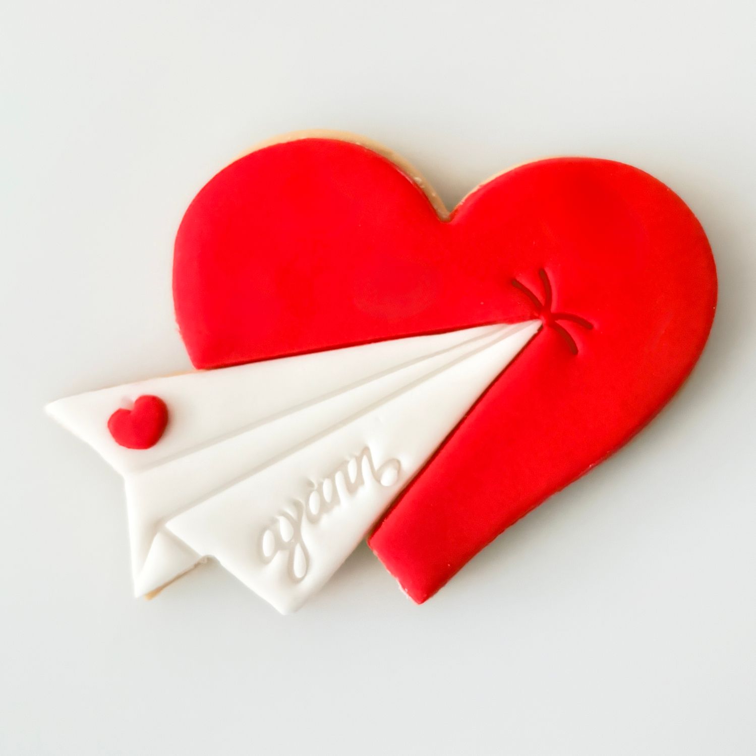 CBS Σετ 6 τμχ κουπάτ Paper Plane &amp; Heart με σφραγγίδες 'Love' &amp; 'Αγάπη' - Καρδιά με Αεροπλανο με μήνυμα