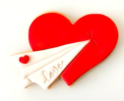 CBS Σετ 6 τμχ κουπάτ Paper Plane &amp; Heart με σφραγγίδες 'Love' &amp; 'Αγάπη' - Καρδιά με Σαϊτα με μήνυμα