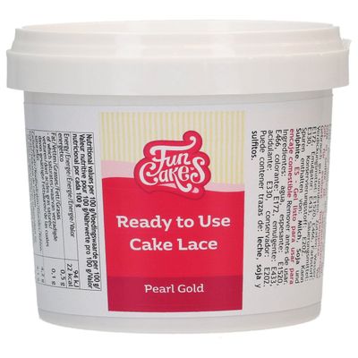 FunCakes Cake Lace Ready to Use Pearl Gold 200 g-Έτοιμο Χρυσό μείγμα Δαντέλας