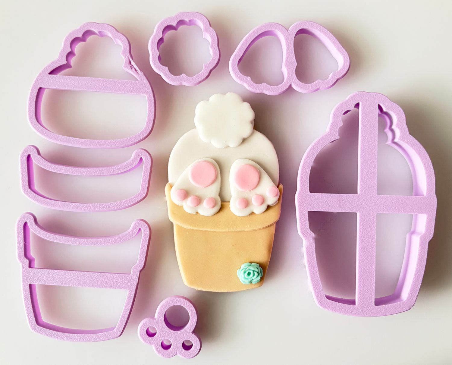 CBS Σετ 7 τμχ κουπάτ BUNNY BUM in PLANT POT -Σετ Κουπάτ Γλαστράκι με Λαγουδάκι