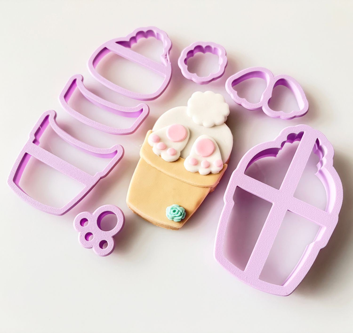 CBS Σετ 7 τμχ κουπάτ BUNNY BUM in PLANT POT -Σετ Κουπάτ Γλαστράκι με Λαγουδάκι