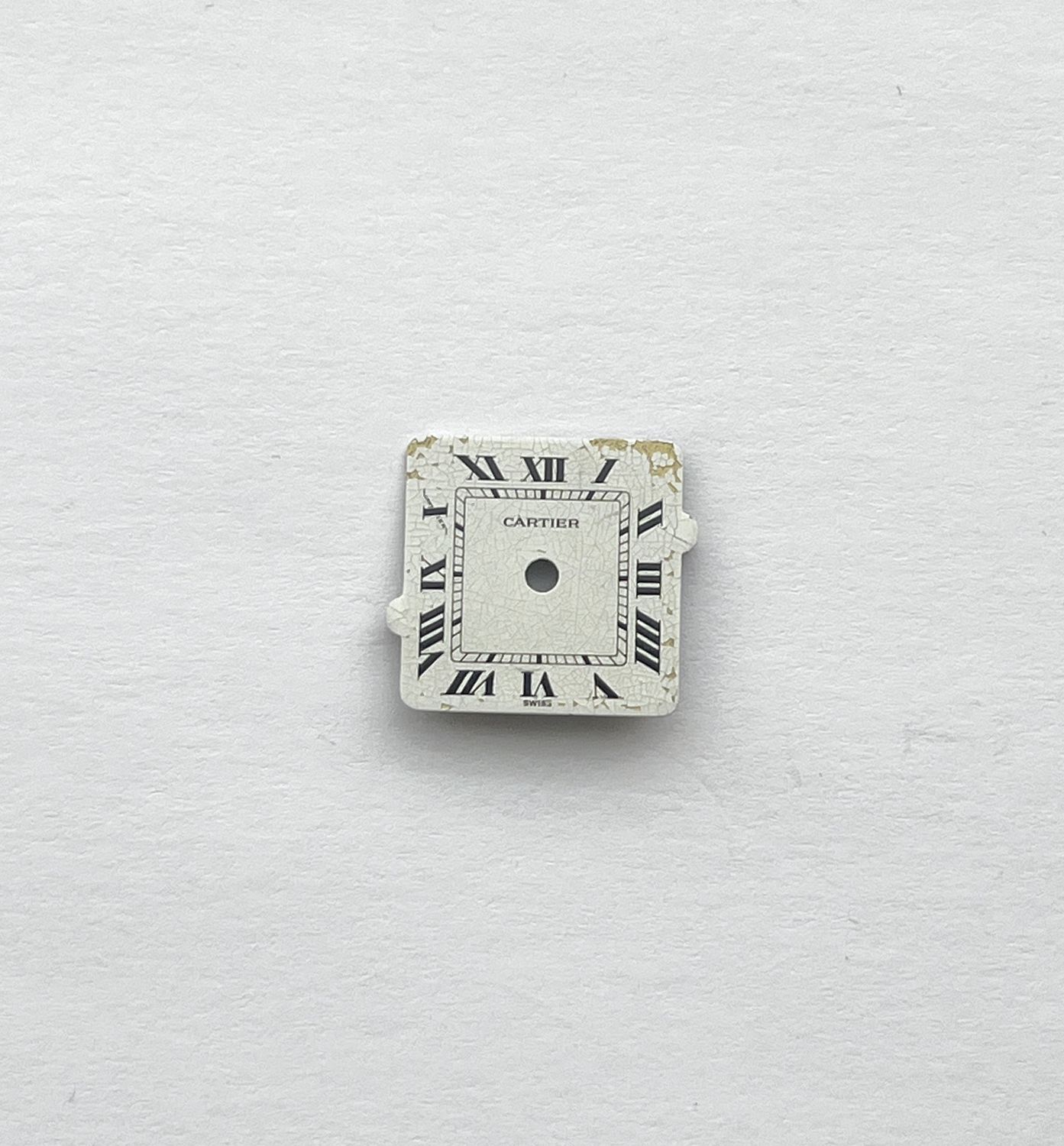 Cartier Zifferblatt Santos Carree  PM/SM, Cal. 76, Weiß Schlecht 14mm