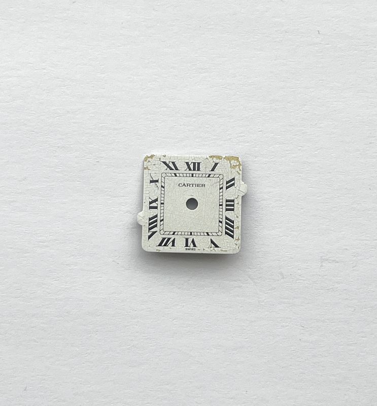Cartier Zifferblatt Santos Carree  PM/SM, Cal. 76, Weiß Schlecht 14mm