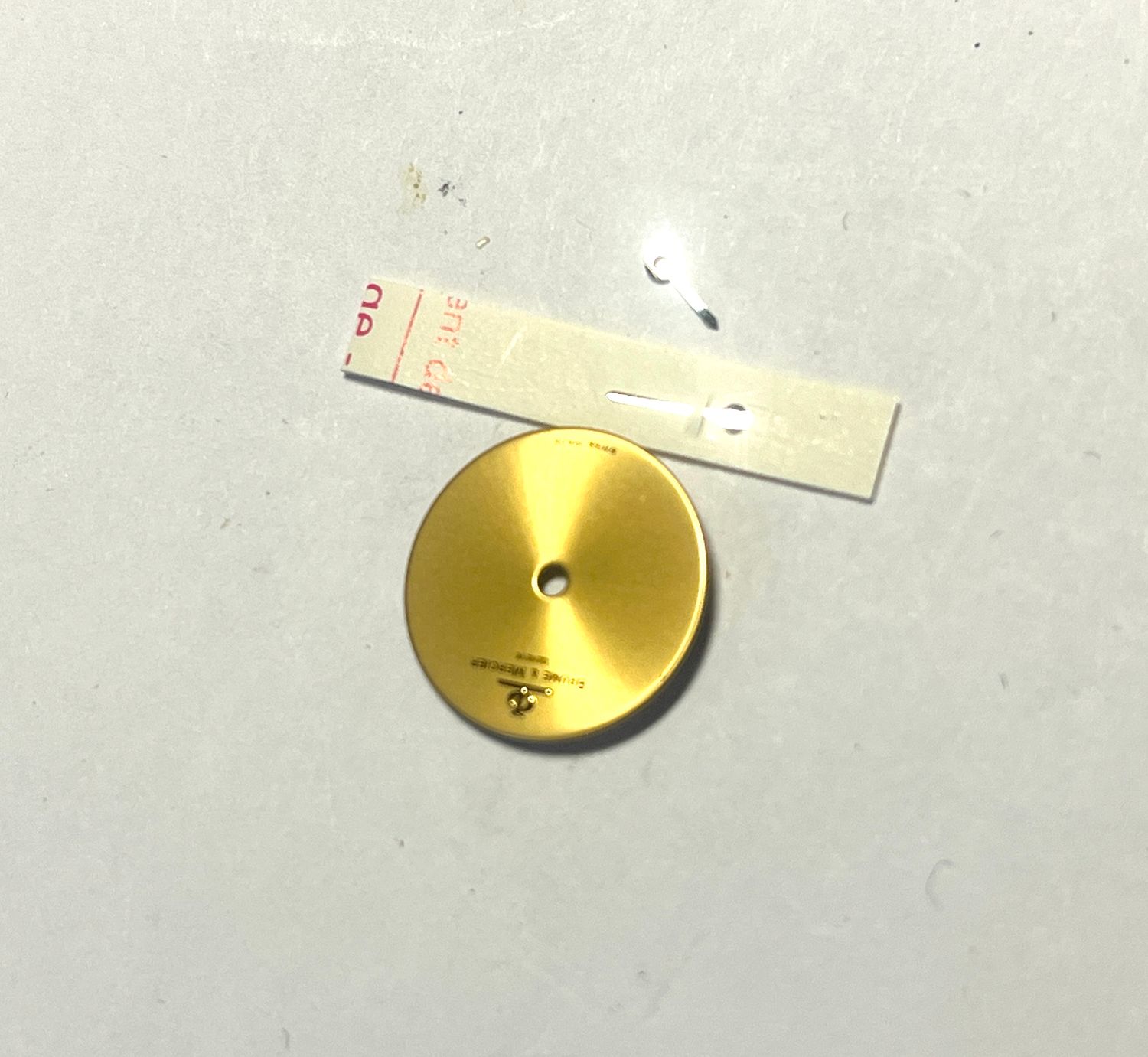 Baume & Merecier Zifferblatt, Gold, rund, 2 Zeiger, 15,5mm, NOS ungebraucht