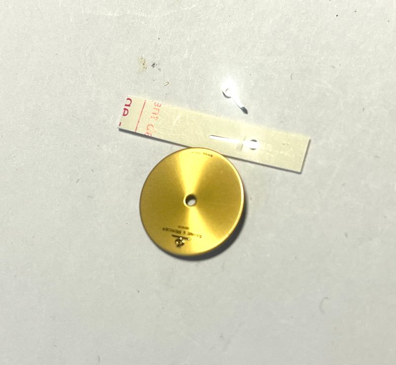 Baume & Merecier Zifferblatt, Gold, rund, 2 Zeiger, 15,5mm, NOS ungebraucht