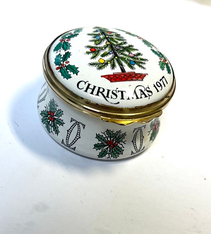 Cartier Emaille Dose Weihnachten 1977 Xmas 1977, Bilston and Battersea Cartier Emaille Dose Weihnachten 1977 Xmas 1977, Bilston and Battersea