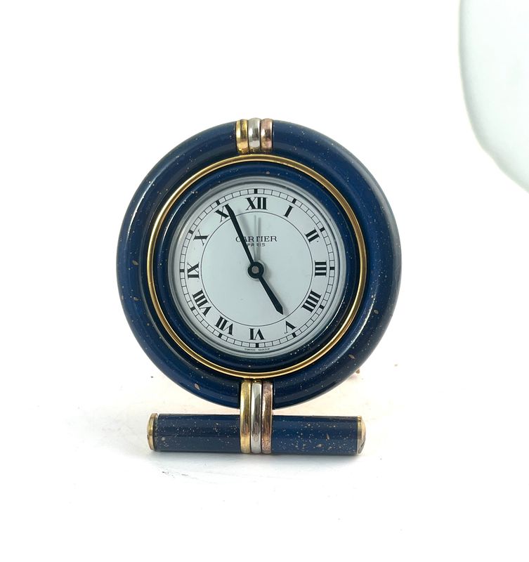 Cartier Ceinture LC Lapis/Trinity Clock Pendulette ab ca. 1980 Cartier Ceinture LC Lapis/Trinity Clock Pendulette ab ca. 1980