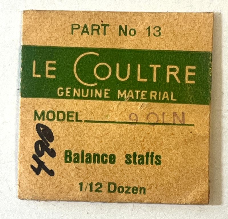 NOS Jaeger LeCoultre Cal. 9OLN 490 Part 13 Balance Staff NOS