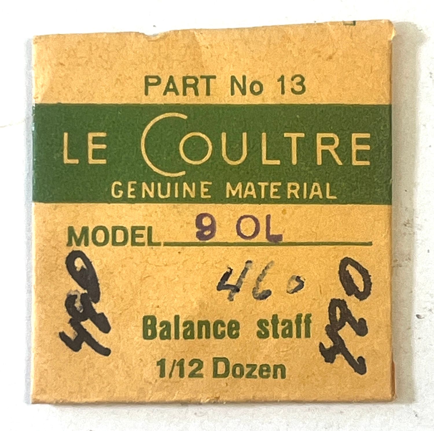 NOS Jaeger LeCoultre Cal.490 9 OL Part 13 Balance Staff NOS