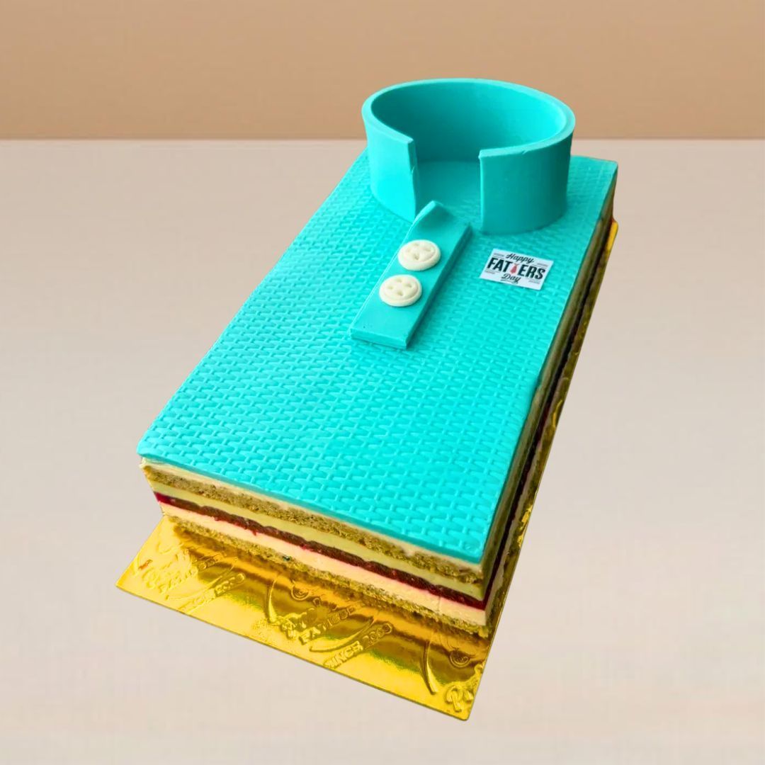 Father's Day Pistachio Raspberry T-Shirt Cake