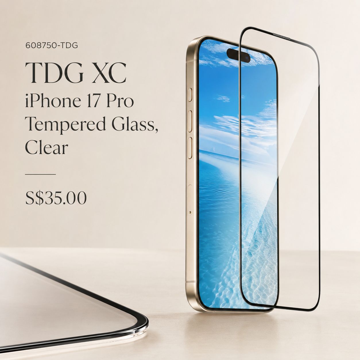TDG XC iPhone 17 Pro Tempered Glass, Clear