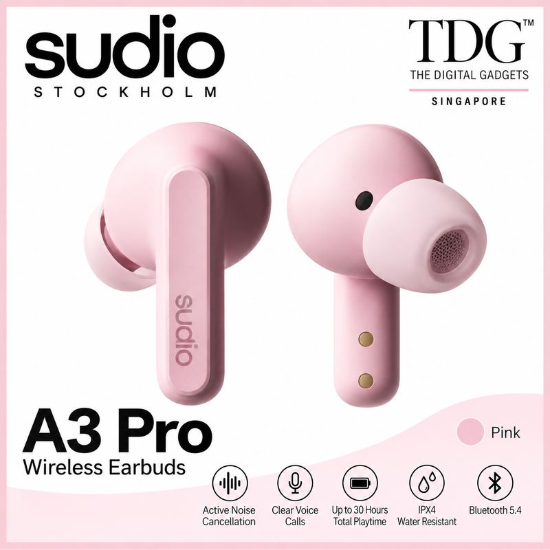 Sudio SD-A3PROPNK A3 Pro Wireless Earbuds - Pink