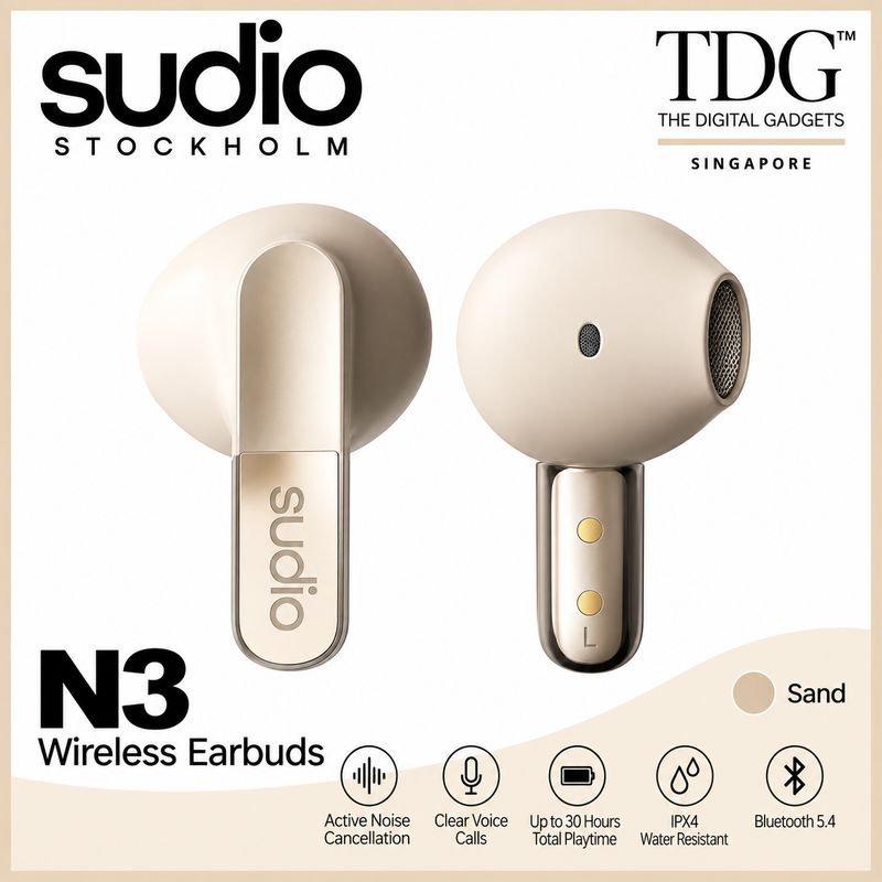 Sudio SD-N3SND N3 Wireless Earbuds - Sand