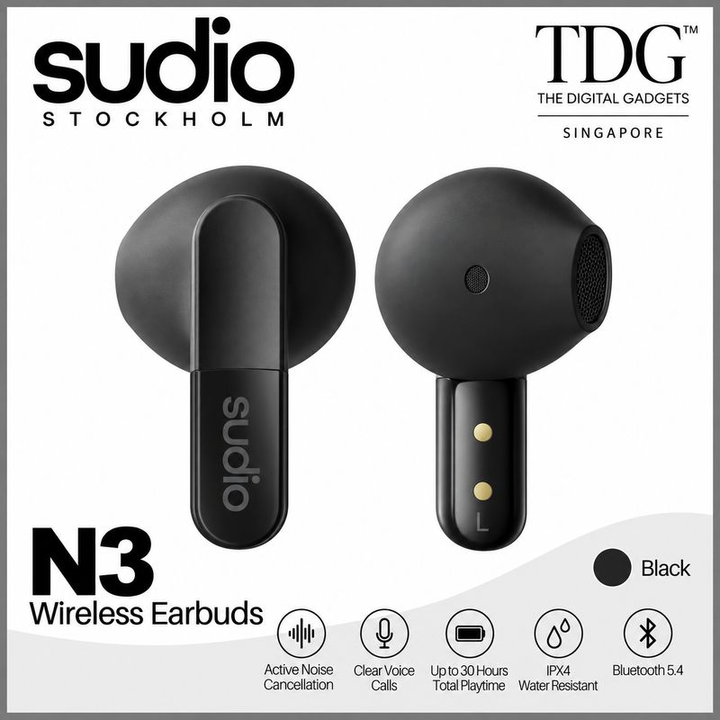 Sudio SD-N3BLK N3 Wireless Earbuds - Black