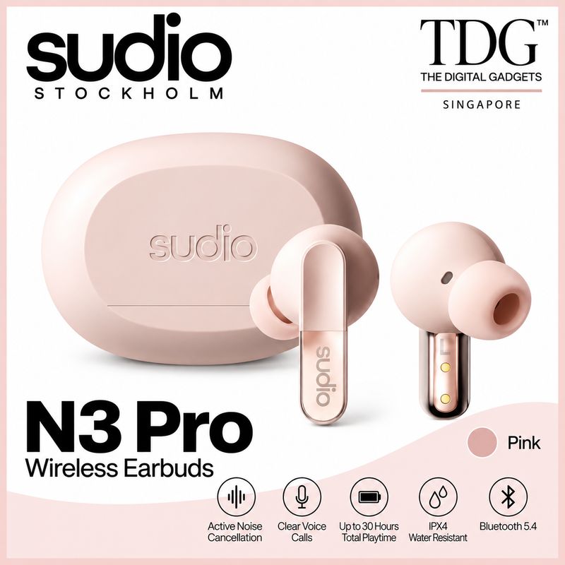Sudio SD-N3PROPNK N3 Pro Wireless Earbuds - Pink