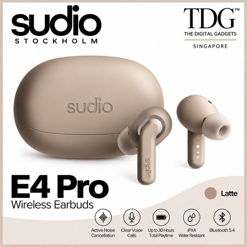 Sudio SD-E4PROLAT E4 Pro Wireless Earbuds - Latte