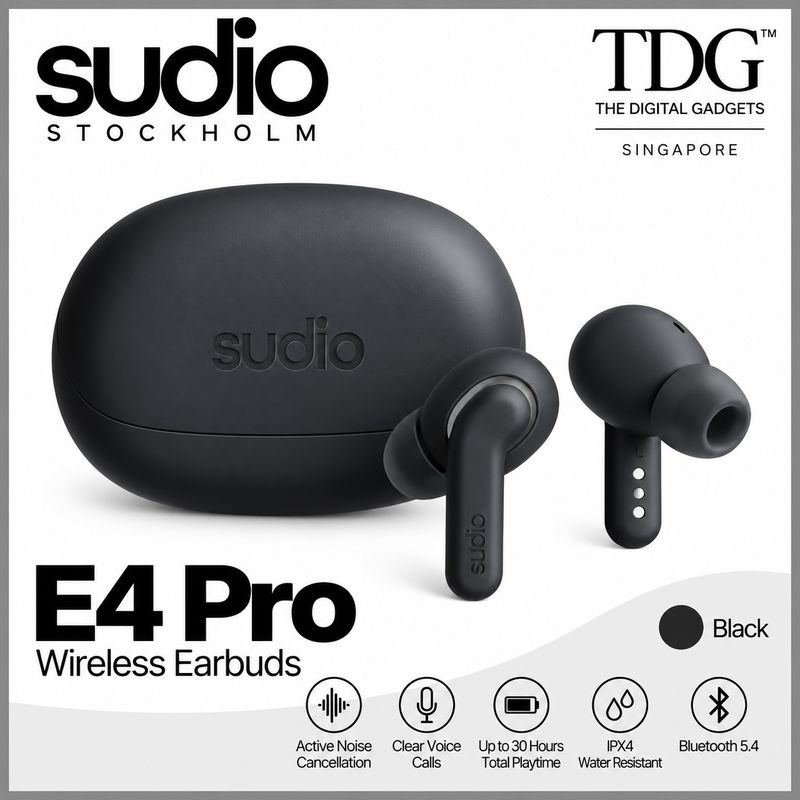Sudio SD-E4PROBLK E4 Pro Wireless Earbuds - Black