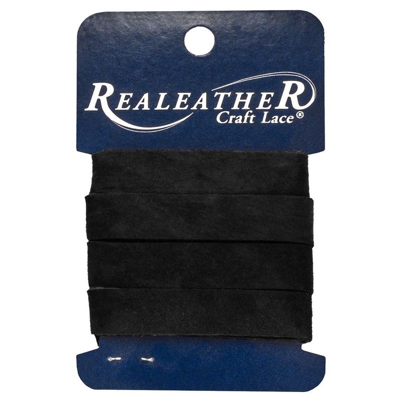 Realeather Crafts - Leather Strip 1/2" x 36" - Black