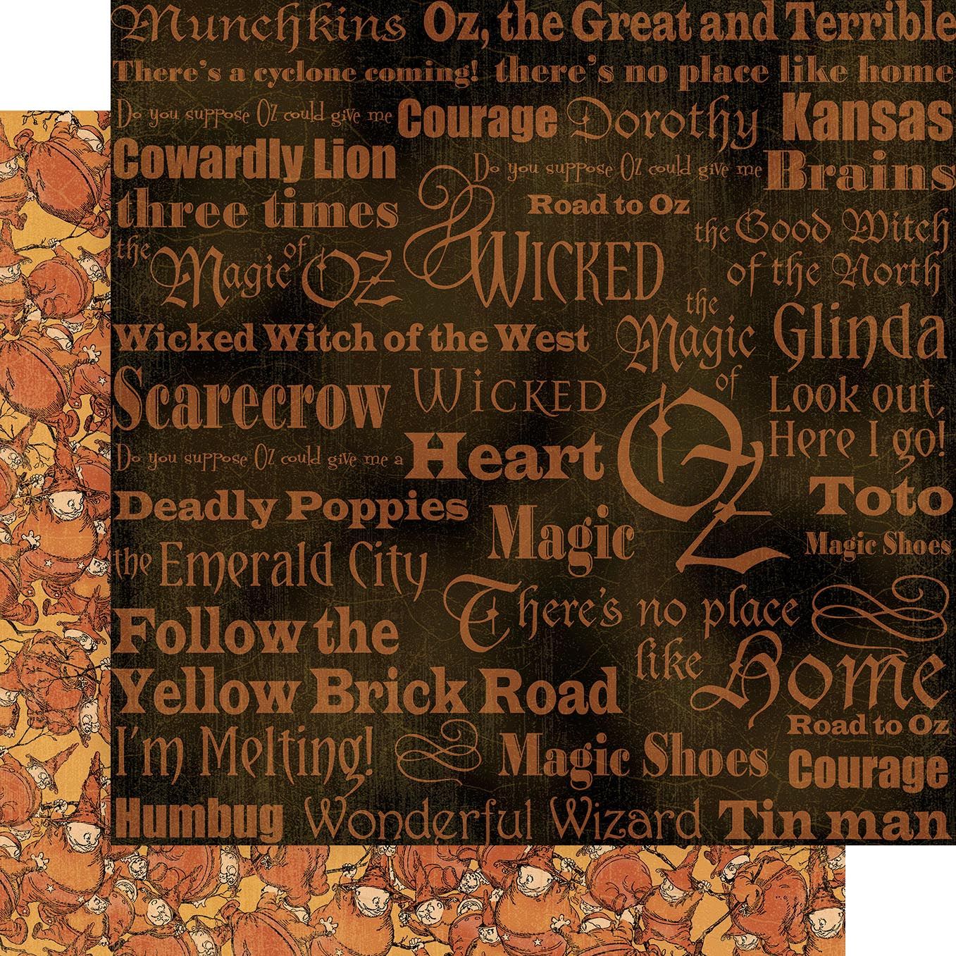 Graphic 45 - The Magic of OZ - 12 Graphic 45 - The Magic of OZ - 12"x12" D/S Paper - Munchkins