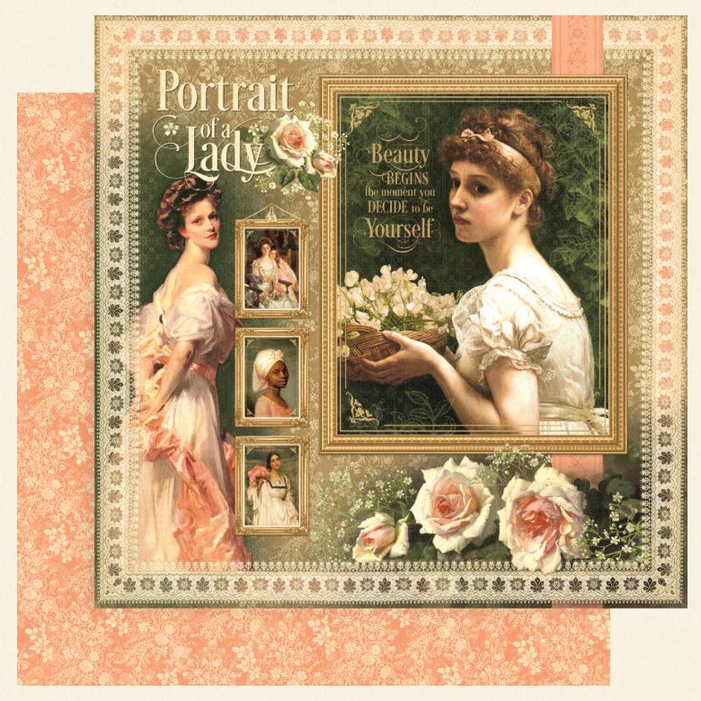 Graphic 45 - Portrait of a Lady - 12"x12" D/S Paper - Portrait of a Lady