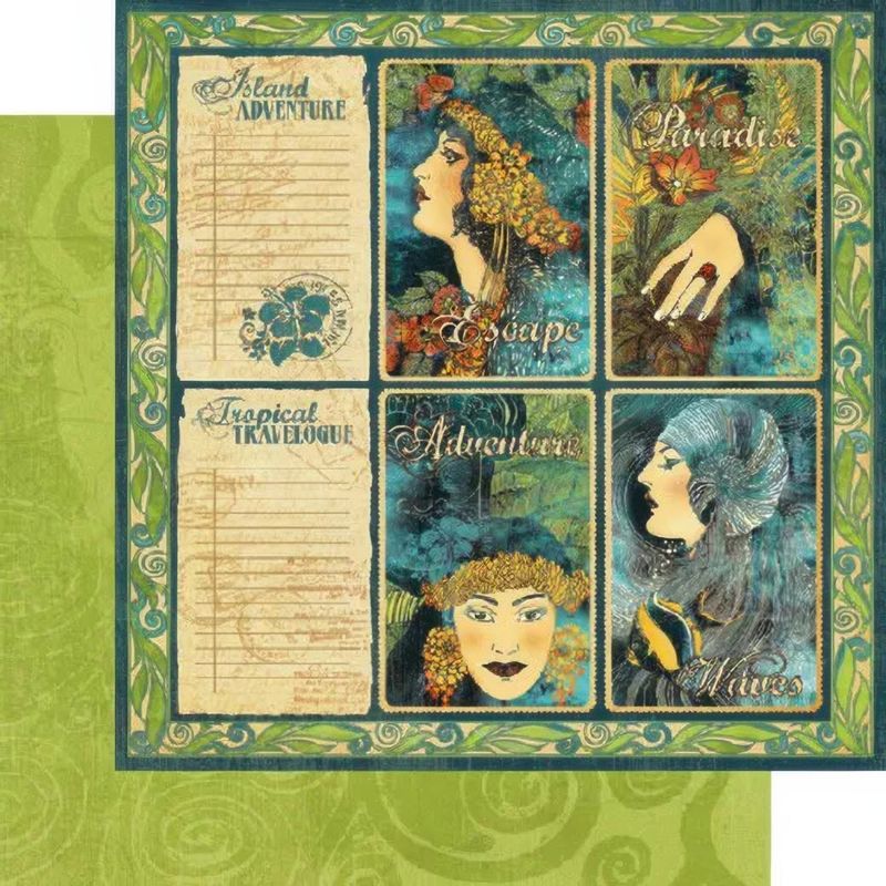Graphic 45 - Tropical Travelogue - 12"x12" D/S Paper - Seaside Holiday