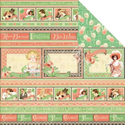 Graphic 45 - Time to Celebrate - 12"x12" D/S Paper -Special Occasion