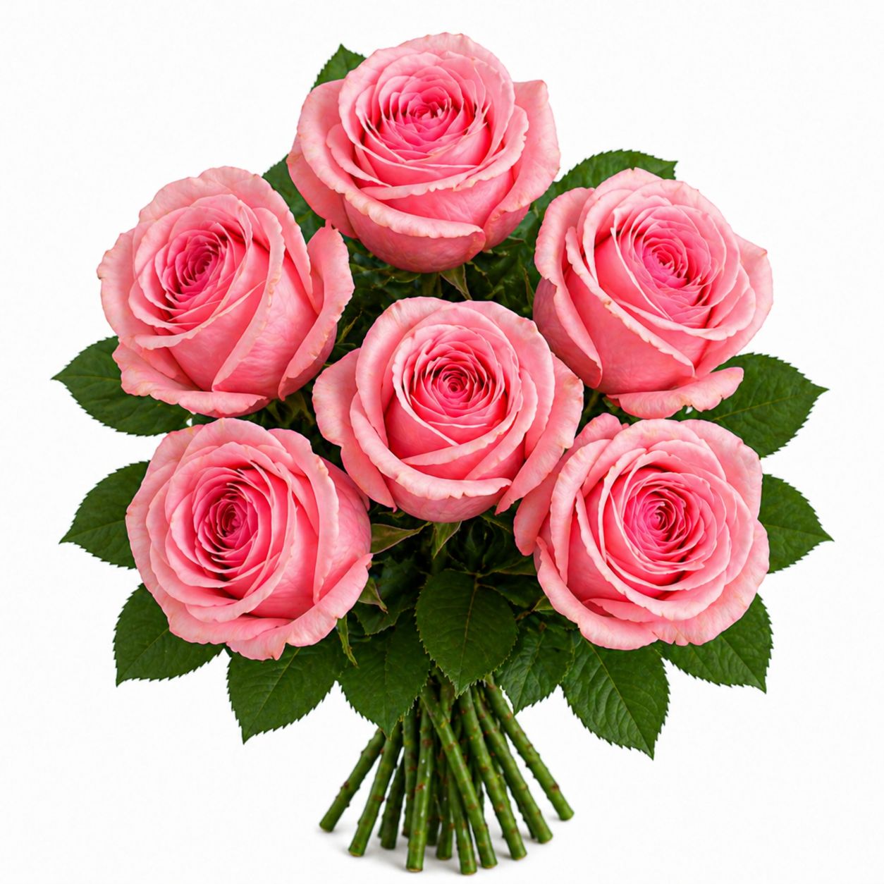 Half Dozen Pastel Pink Wrapped Bouquet