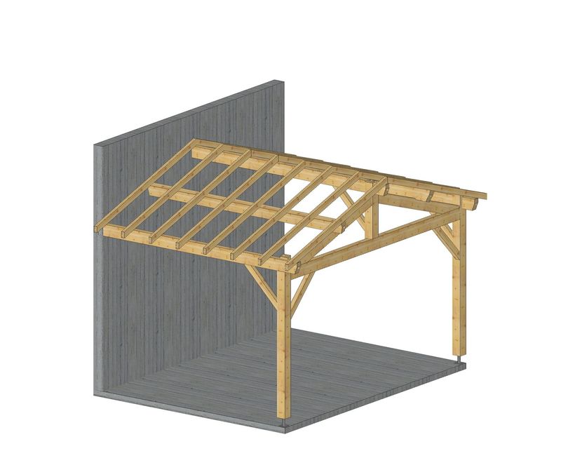 Abri adossé 5x3.75m