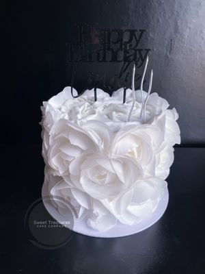 Wafer Paper Flowers Single tier Cake