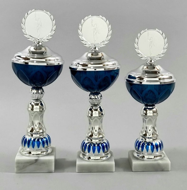 3er Pokalserie Blau/Silber, 28-32cm S172/1-3