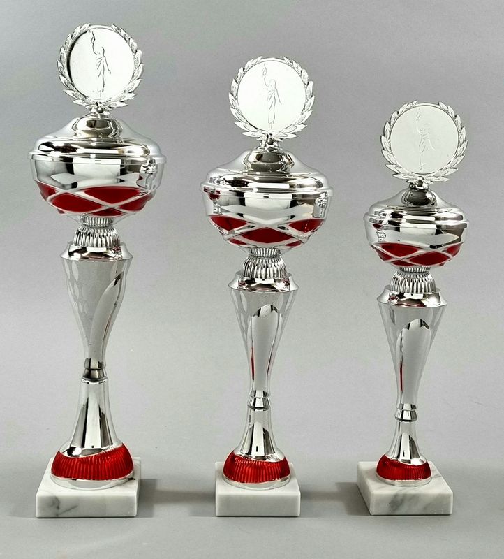 3er Pokalserie Rot/Silber, 33-37cm S175/1-3