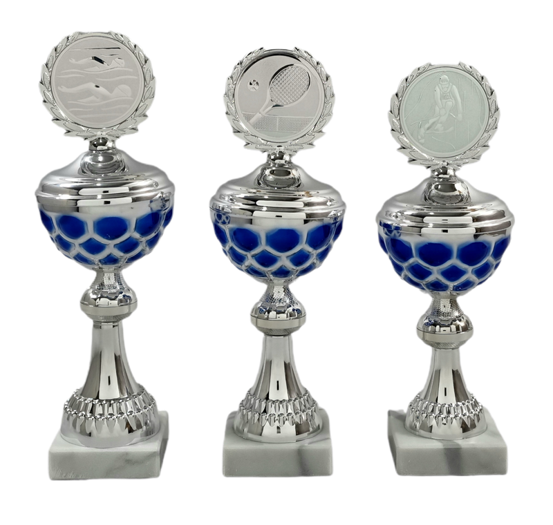 Pokalserie 825/1-3, silber-blau