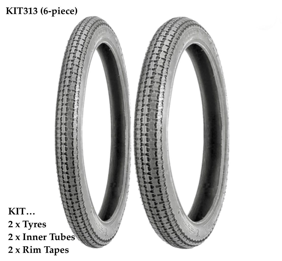 Front & Rear Tyre, Inner Tube & Rim Tape Set - KIT313 Front & Rear Tyre, Inner Tube & Rim Tape Set - KIT313