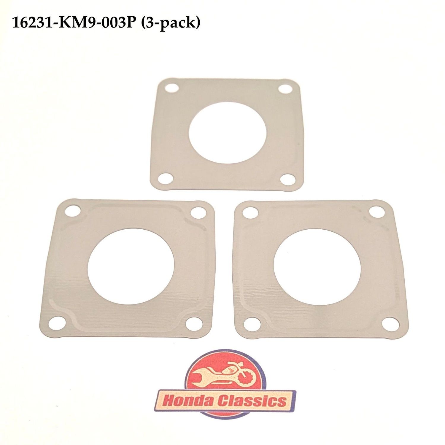 Carburettor Insulator Base Alloy Gaskets (3-pack). 16231-KM9-003P Carburettor Insulator Base Alloy Gaskets (3-pack). 16231-KM9-003P