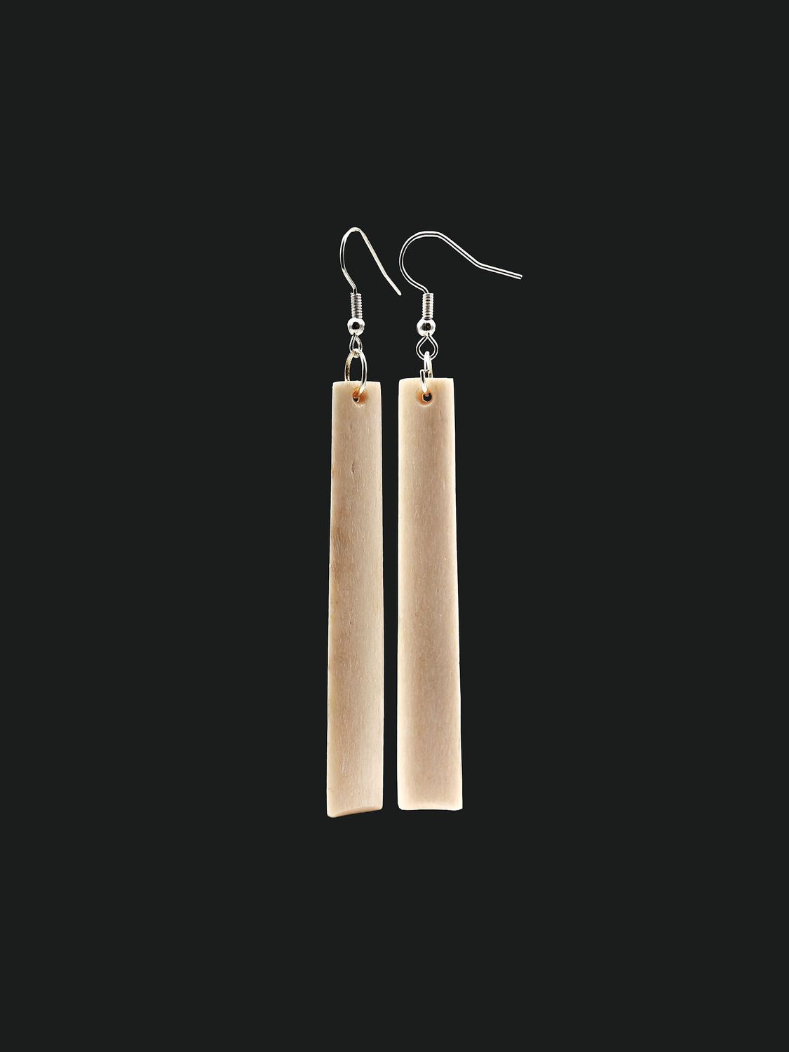 Moko Pounamu Whale Bone Sterling Silver Earrings - Ngawaro