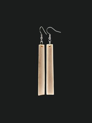 Moko Pounamu Whale Bone Sterling Silver Earrings - Ngawaro
