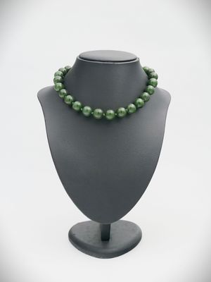 Moko Pounamu Bead Necklace NZ Genuine Kahurangi Greenstone Necklace - Mamaku