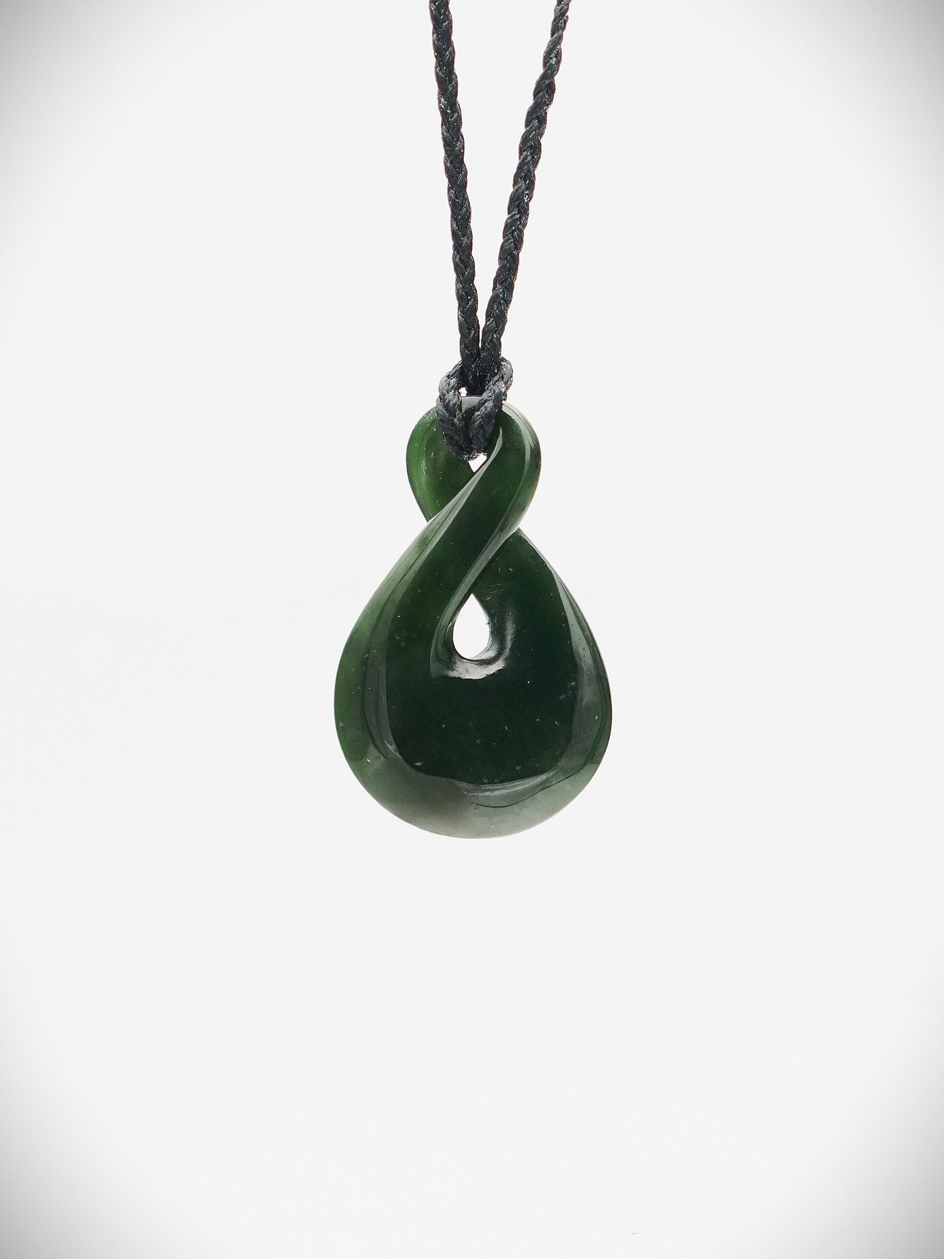 Moko Pounamu Pikorua (Twist) Genuine NZ Kawakawa Greenstone - Pukehina
