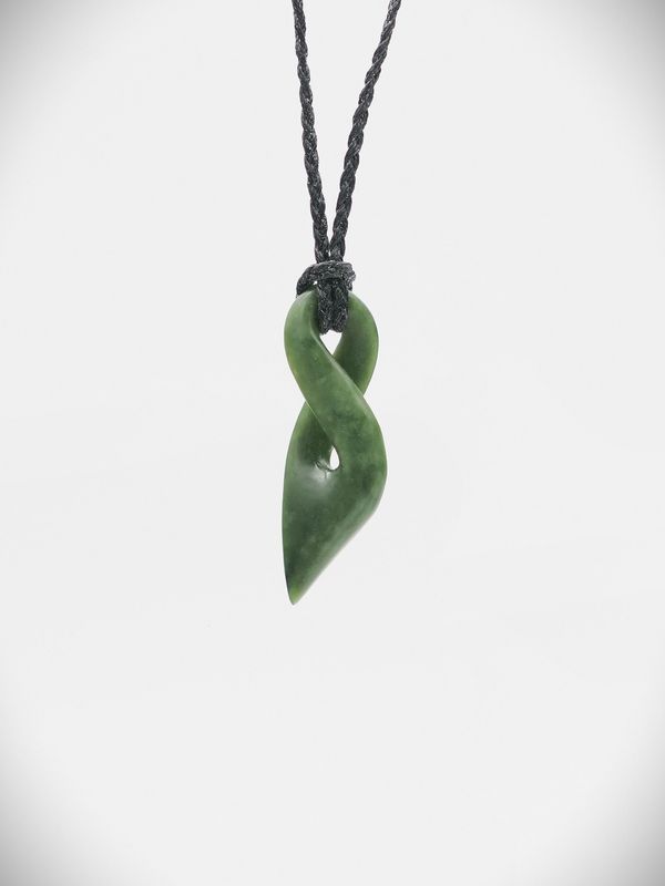 Moko Pounamu Single Pikorua (Twist) NZ Genuine Kawakawa Greenstone - Tauhei