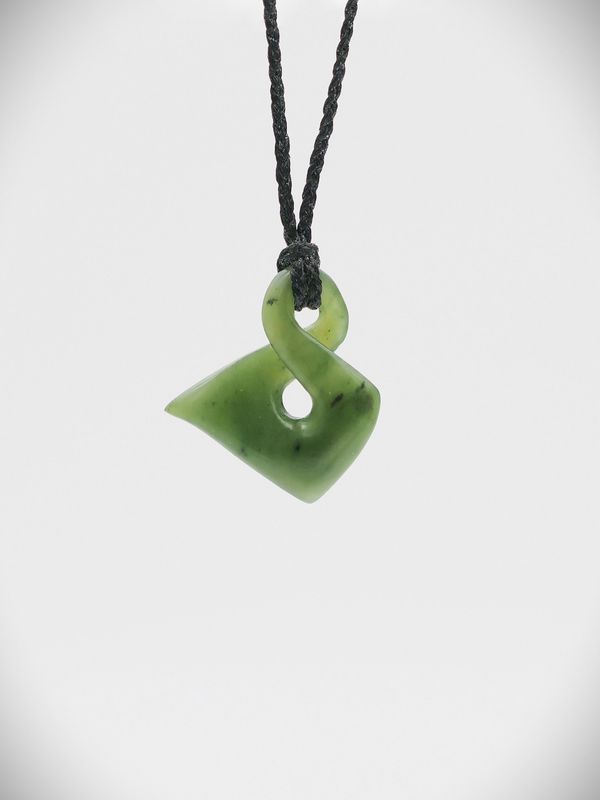 Moko Pounamu Single Pikorua (Twist) Genuine NZ Kahurangi Greenstone - Kiwitahi