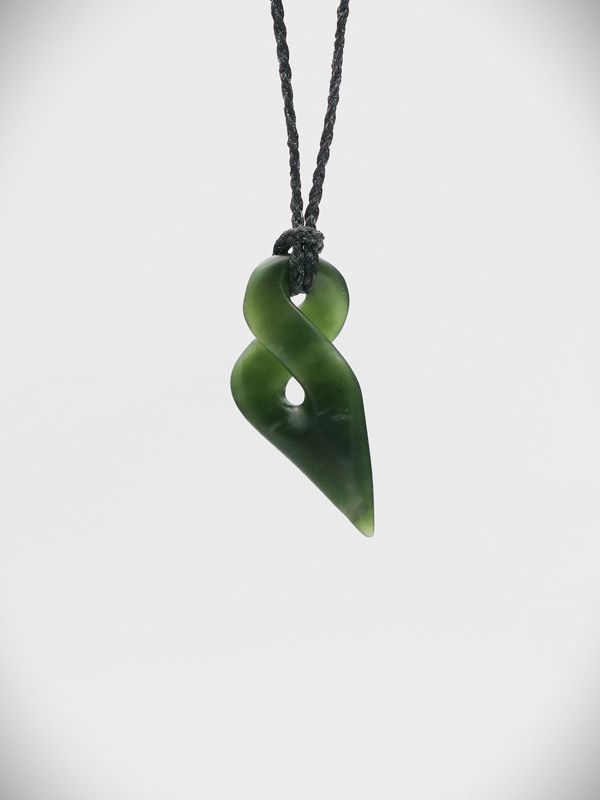 Moko Pounamu Single Pikorua (Twist) NZ Genuine Kawakawa Greenstone - Tatuanui